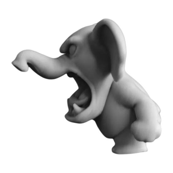 Ревущая в гневе фигурка животного, напечатанная на 3D-принтере, собака, кролик, акула, статуя слона, скульптура, домашний офис, книжная полка, украшение для рабочего стола, орнамент