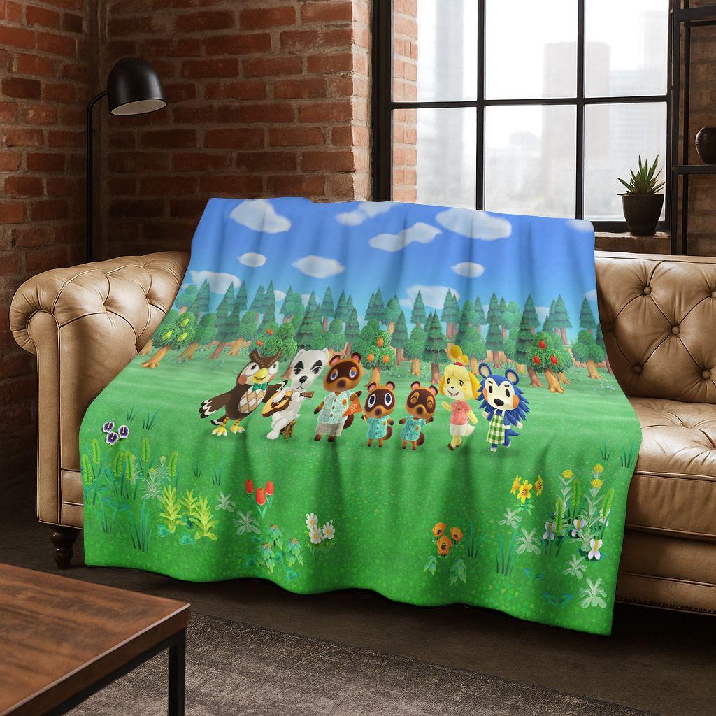 Мультяшное фланелевое одеяло Animal Crossing Wild World, Уютное мягкое плед-покрывало для дома, спальни, кровати, дивана, пикника, Подарок для детей