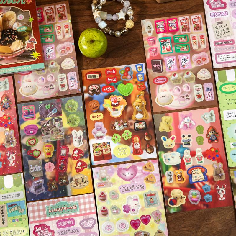 20 Pages Ins Retro Cute General Store Decorative Stickers Book Scrapbooking Phone Case DIY Journal Collage Material Sticker Gift