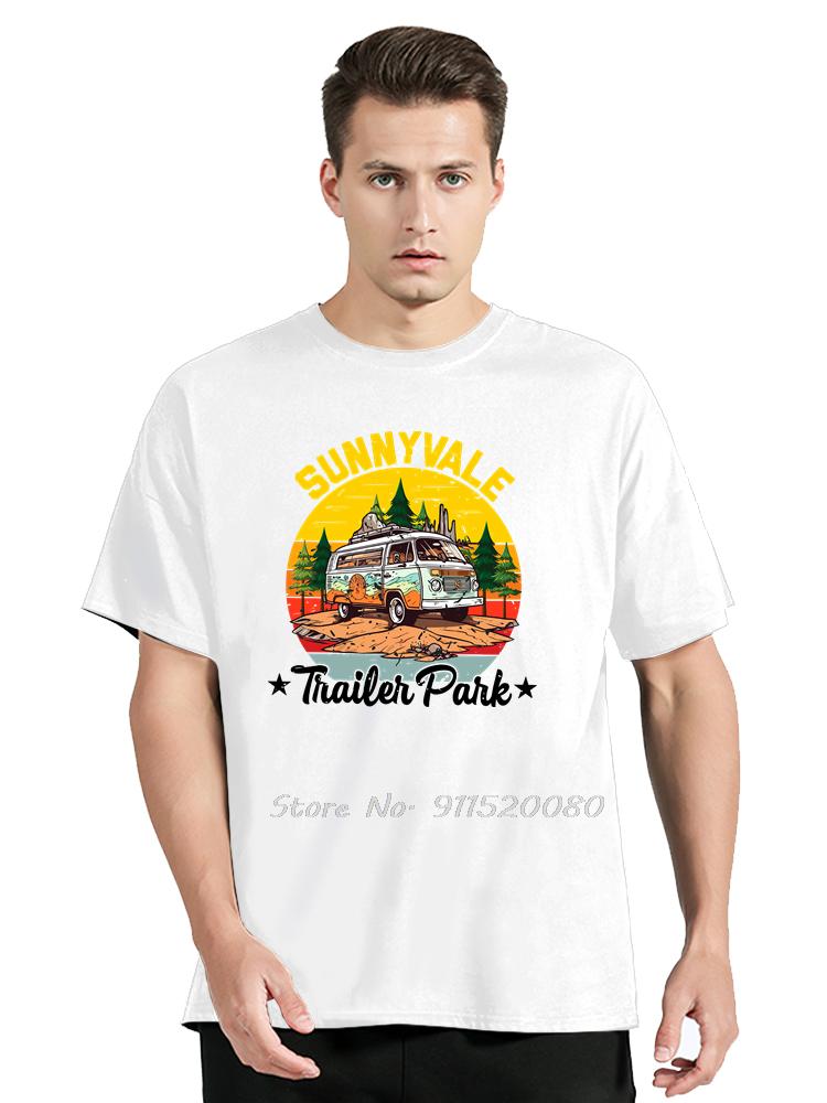 Camping Lovers Oversized Tshirt Retro Sunnyvale Trailer Park Outdoors Adventure Cotton Tshirt Unisexs Clothing Unisex Tops Tees