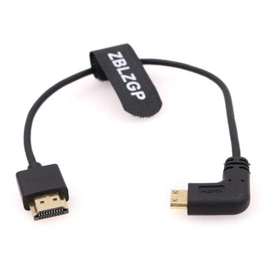 ZBLZGP 8K HDMI Тип A HDMI Плетеный Спиральный Совместимый с Canon и Blackmagic Pocket Cinema Cameras Mini HDMI к Кабелю, 2.1 Прямоугольный Правый/Левый, Sony,