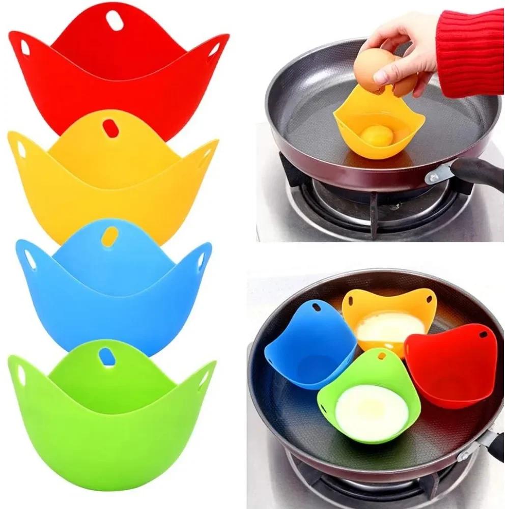 Silicone Egg Poacher Heat Resistant Thickened Stable Steam Eggs Tray Poaching Pods Pan Egg Mould Kitchen Cooking Tool Accessory