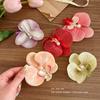 Women Korean Cloth Floral Pearl Hair Clip Sweet Phalaenopsis Flower Hairpin Female Headdress