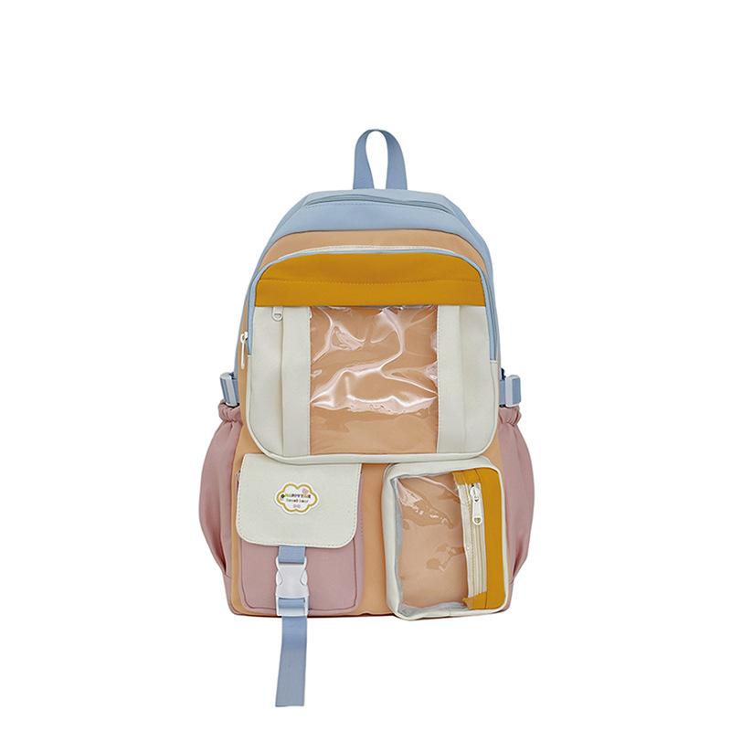 Schoolbag Japanese Student Pain Bag Large Capacity Fashion Transparent Junior High School Backpack ins Girls Heart Dopamine Fashion School Bag