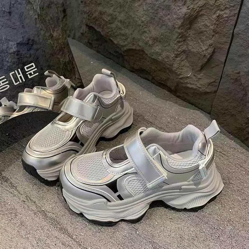 Кроссовки Fried Street на толстой подошве для папы, женские, весна-лето 2024, новые сетчатые, дышащие, с подошвой из дуриана, в стиле ретро, увеличивающие высоту кроссовки