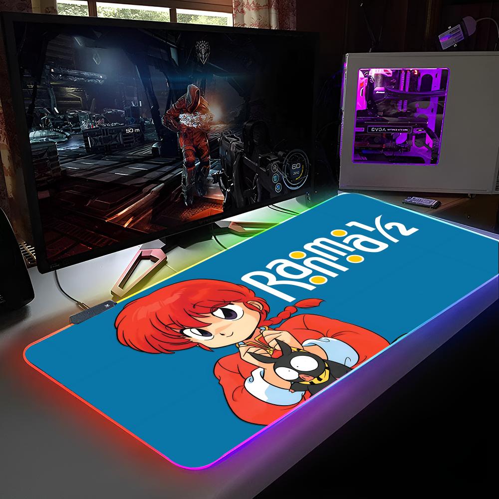 Мультяшная подставка для мыши Ranma 1/2 RGB-подсветка Подставка для мыши для ноутбука Игровая подставка для мыши для ноутбука Игровые аксессуары для компьютерного стола