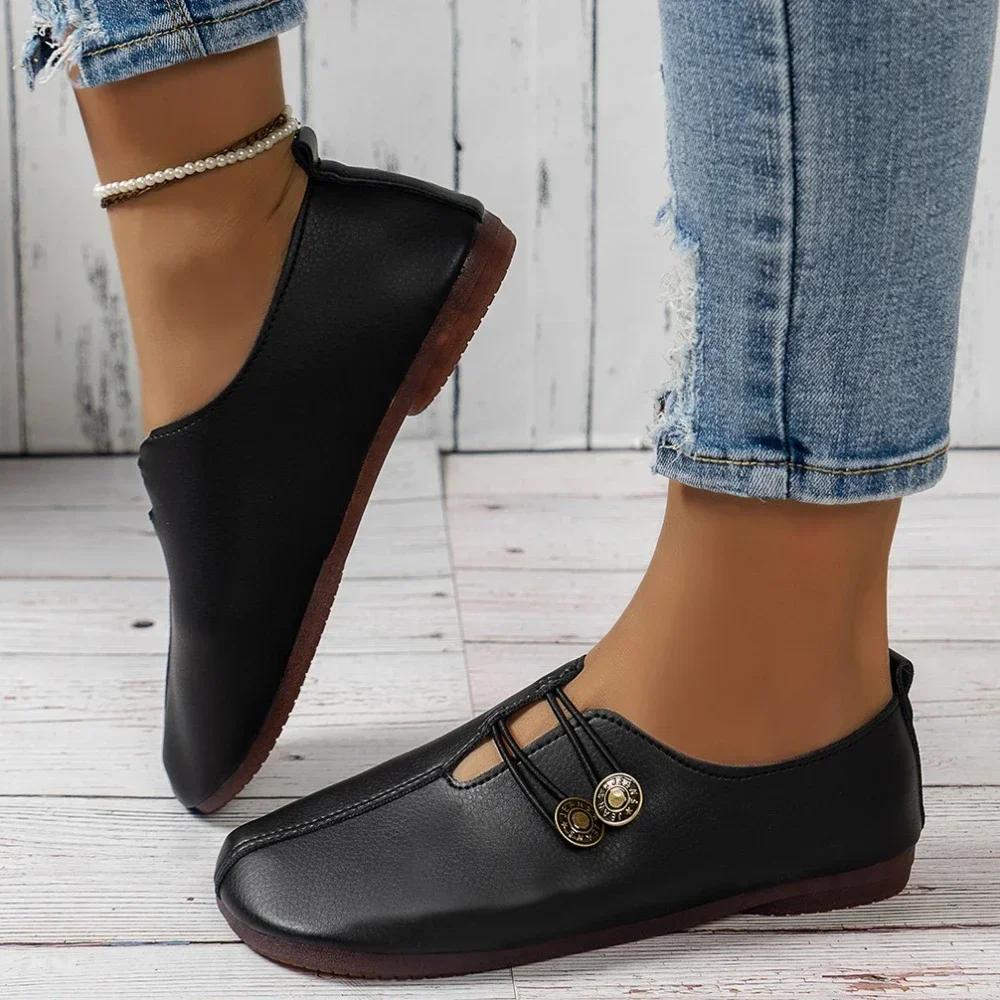 Женские кроссовки 2024 года, новые весенне-осенние нескользящие туфли для мамочек, женские туфли на плоской подошве, модные мокасины, женские повседневные кроссовки Zapatos De Mujer