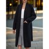 Women's 2024 Autumn/Winter Casual Long Knitted Cardigan Sweater Coat with Lace-Up Design
