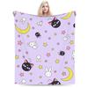 Sailor Moons Flannel Blanket Winter Soft Durable Bedding Throws for Girls Boys Couch Bed Novelty Bedspread Sofa Bed Cover
