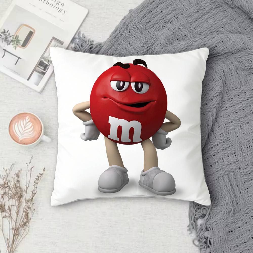 MMMs Chocolate Doublesided Printed Square Pillow Cover Decorative Cushion Cover for Sofa Bedroom Bedside