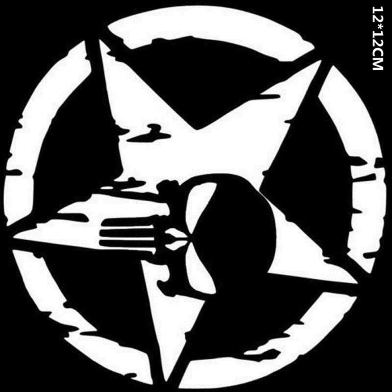 Светоотражающая наклейка на автомобиль Пентаграмма Череп Карателя Узор Водонепроницаемые наклейки Аксессуары для мотоцикла