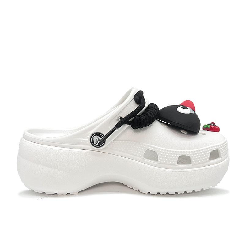 Crocs Классические платформенные клоги из ЭВА, девчачий стиль, милые, крутые, простые, универсальные, обувь с отверстиями, женские, белые