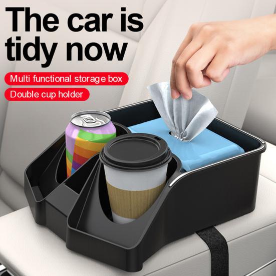 Универсальный автомобильный подлокотник, ящик для хранения вещей в центральной консоли, подлокотник с подстаканником, органайзер для переднего сиденья автомобиля, грузовиков, внедорожников