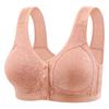 Middle Aged and Elderly Front Button Plus Size Bra Vest Style Bra for Women Without Steel Rims, Large Chest, Anti Sagging Bra for Mothers