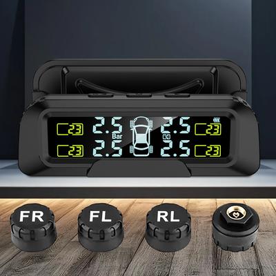 Система контроля давления в шинах с 4 внешними датчиками USB/Солнечная TPMS Монитор температуры шин для Автомобиля SUV Седана