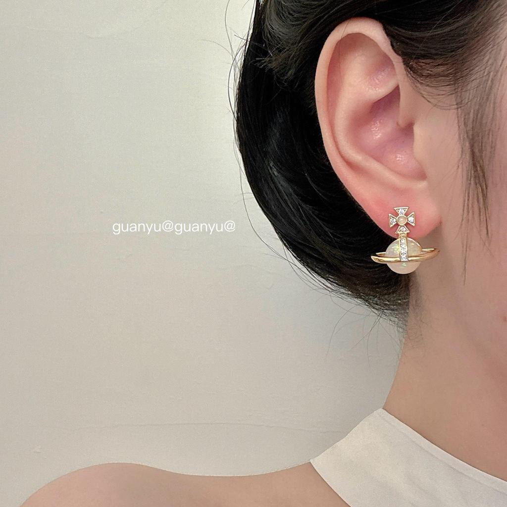 Элегантные серьги Сатурн с цирконом: Стильный, Роскошный Дизайн, Универсальный и Милый