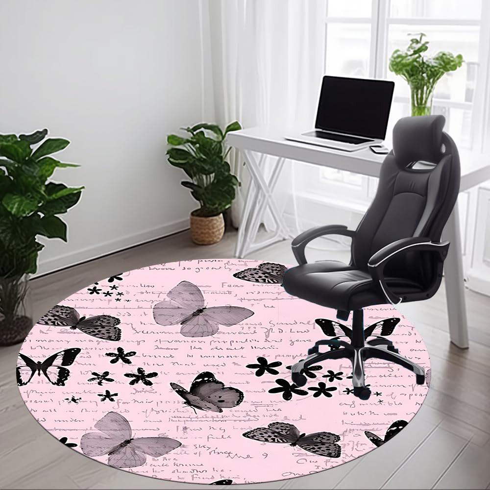 1pc Butterfly Chair Carpet for Office - Durable, Ideal for Chair Mats, Stylish & Functional Decorative Rug yy260130094