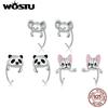 925 Sterling Silver Mini Koala & Dog & Panda Earrings Cute Animals Earrings for Girl