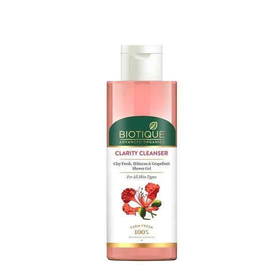 Biotique Очищающее средство Advanced Organics Clarity Cleanser Clay Fresh, гель для душа с гибискусом и грейпфрутом 200 мл