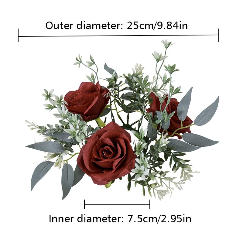 25см Сценическая Свеча Декорация на День Святого Валентина Вечеринка Мини Венок Благородный Домашний Декор Украшения для Стола Многоцветный