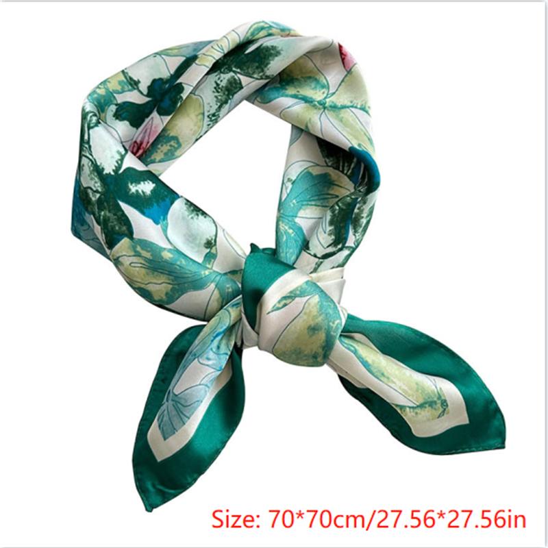 Retro 70*70 Square Scarf Colorful Silk Scarf Women Neck Scarf All-Match Shawl Trendy Headscarf Women'S Accessories Gifts