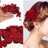 Романтичные хрустальные свадебные красные заколки для волос, гребни для волос, свадебные зажимы, тиара для подружки невесты