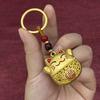 Новый латунный брелок для ключей Lucky Cat для мужчин и женщин, высококачественный, изысканный, креативный, милый брелок для переноски пары