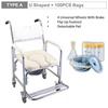 Премиум алюминиевый сплав стул-комод бытовой портативный туалет стул ванная складной стул для душа с колесами и подставкой для ног