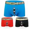 Забавное новое мужское нижнее белье, шорты для взрослых, джинсовые джинсы с принтом, хлопковое эластичное нижнее белье