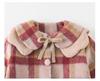Girls' 2025 Mid-Length Plaid Wool Coat - Thickened for Autumn/Winter Warmth
