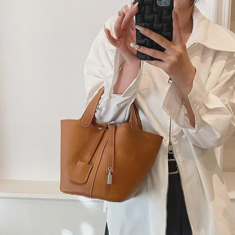 Модная женская сумка-корзина и ведро 2023 года в стиле ретро: Нишевая, элитная, простая дизайнерская сумочка