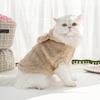 Bunny Ear Fluffy Pet Vest for Cats & Small Dogs - Soft Warm Cat Clothing (3 Colors: Pink/Beige/Grey)