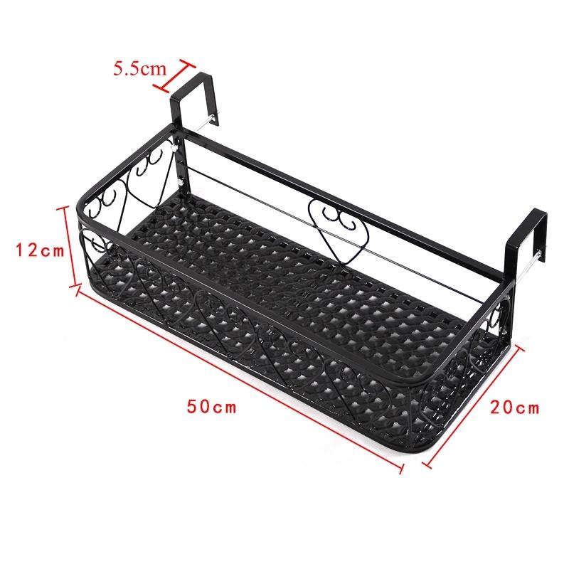 Подвесная railing-плантатор Держатель для цветочных горшков Балкон Окно Забор Подставка для горшечных растений Корзина-органайзер для хранения Садовый декор