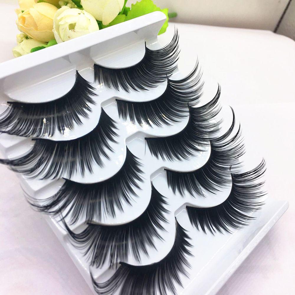 5 Pairs Beauty Thick Handmade Makeup Tools Eye Lashes Extension False Eyelashes Exaggerated Styel