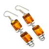 Natural Honey Topaz Gemstone Handmade 925 Sterling Silver Earring 2.36" P5p86