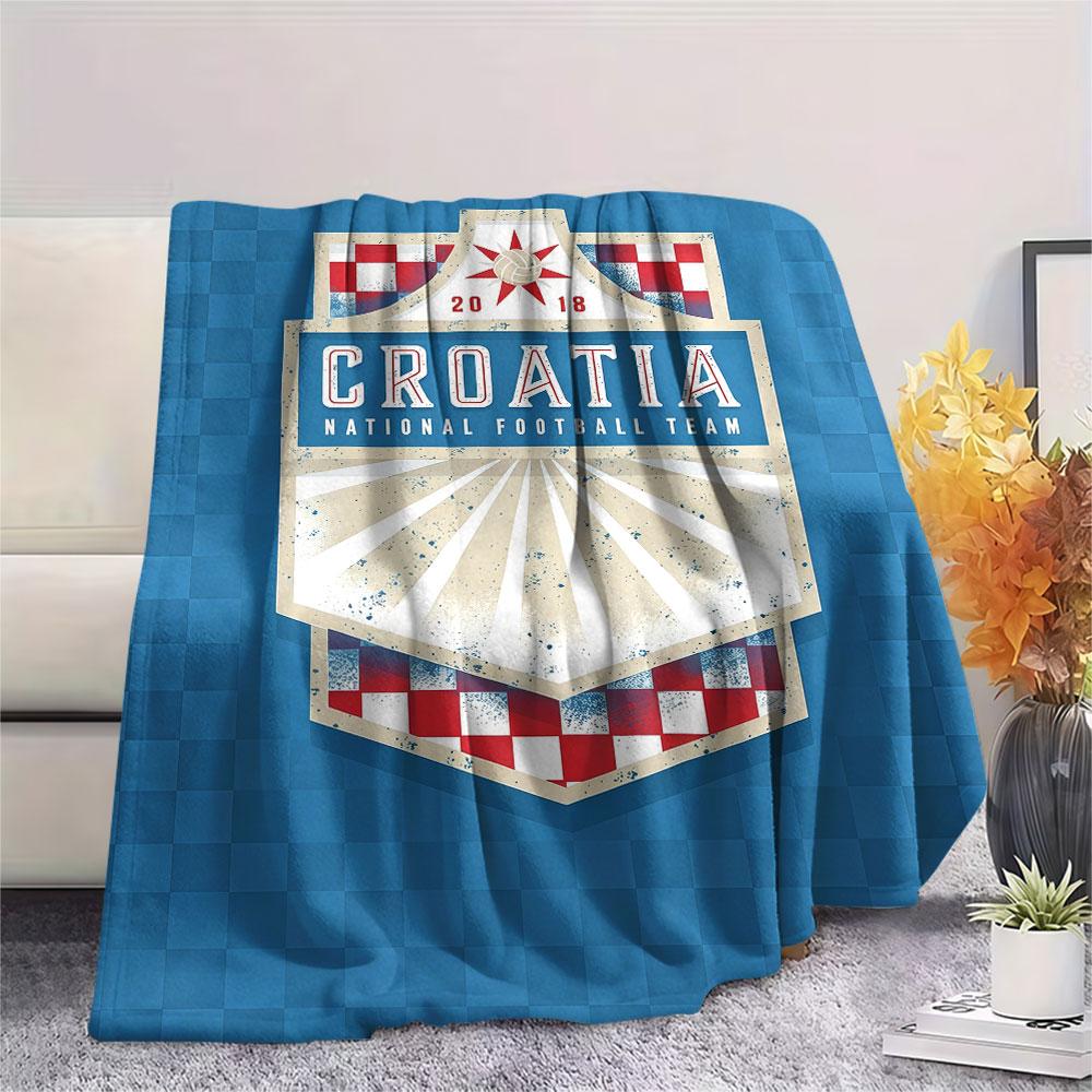 Croatia football Printed Flannel Blanket, soft throw for bedroom sofa, washable,soccer fan merchandise, great gift.