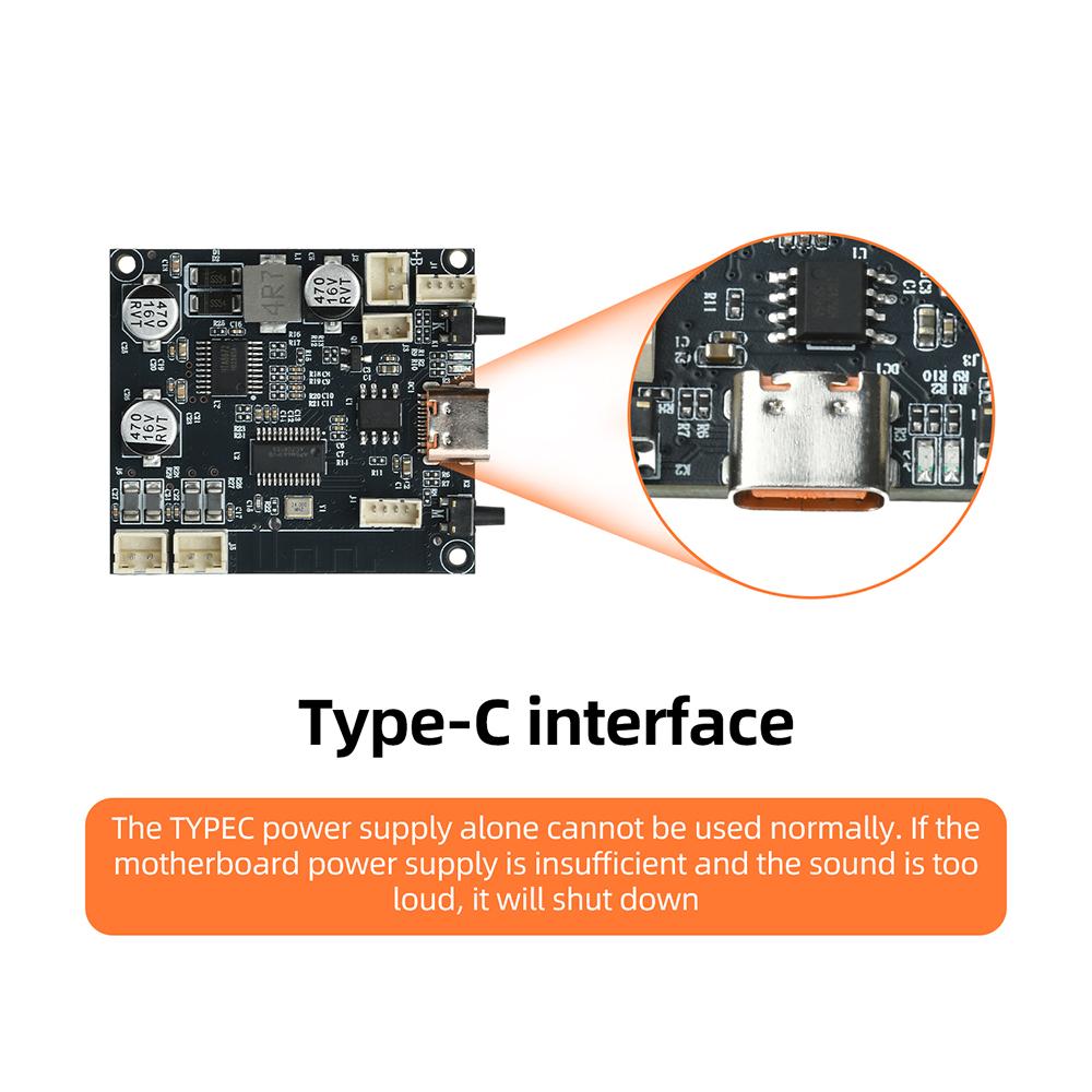 Dual Channel BLUETOOTH 6.0 AMP Module 2*5W AAC SBC Decoding Type‑C Charging Low Power Design For Portable Speaker