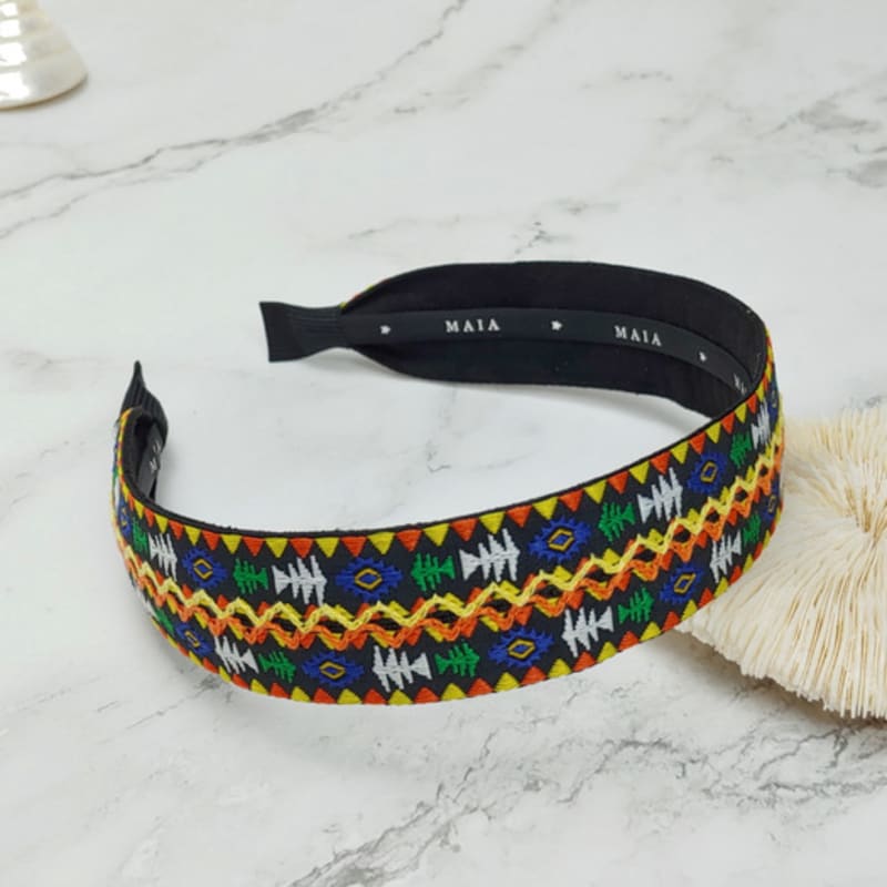 MAIA Повязка на голову с геометрическим узором - Желтый