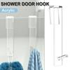 Acrylic Bathroom Shower Door Hook Door Shower Towel Rack Punch-Free Bathroom Bathrobe Hanger Transparent Towel Hooks