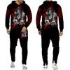 Mens Tracksuit Autumn And Winter Hoodie +Pants Two Piece Set Cool 3D Skull Print Mens Fashion Hoodies Sweatshirts Suits