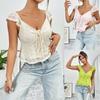 2025 Summer Fashion Casual Blouse Lace Lace Strap V-neck Top