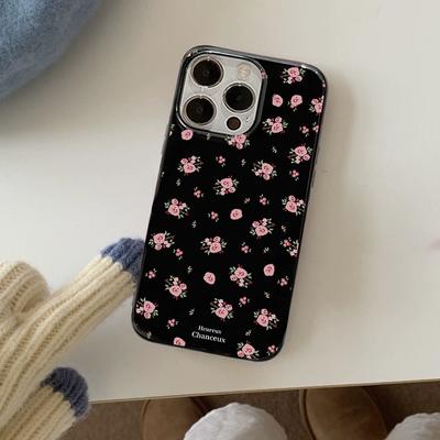Розовый Цветочный Чехол с Розами Для IPhone 17 Air 16 15 14 Plus 13 12 11 Pro Max Роскошный Y2K Ударопрочный Прочный Защитный Внутренний Чехол