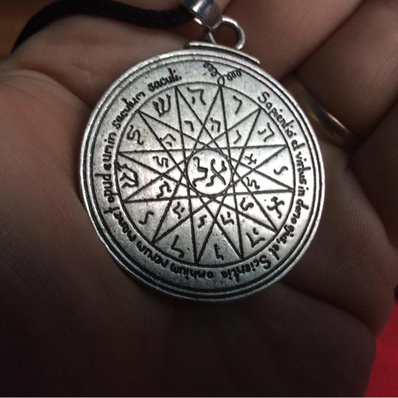 Унисекс Миф Амулет Викингов Руны Каббала Соломон Винтаж Ретро Кулон Любовник Резной Диск Ожерелье