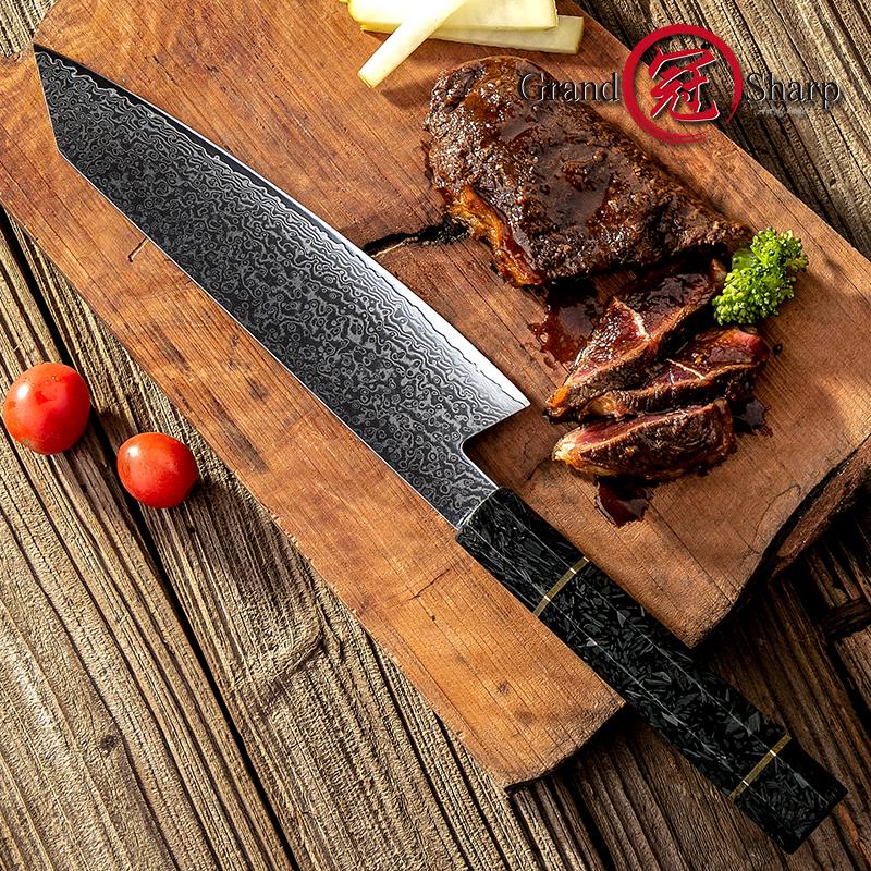 Grandsharp 8,2-дюймовые кухонные ножи из дамасской стали vg10, японский нож шеф-повара из дамасской стали Кирицуке