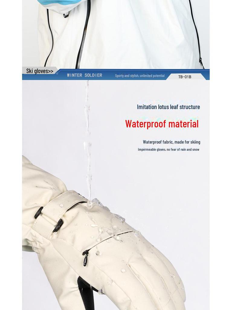 Плотные, водонепроницаемые, нескользящие зимние горнолыжные перчатки для мужчин и женщин — ветрозащитные, теплые, с сенсорным экраном, идеально подходят для активного отдыха.