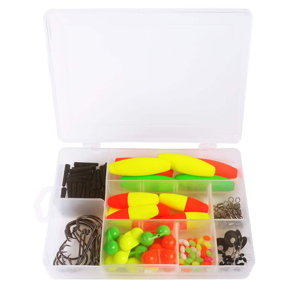 Коробка для рыболовных снастей, 102 шт., снасти для сома с поплавками для сома, крючки для сома, вертлюги, рыболовные колокольчики