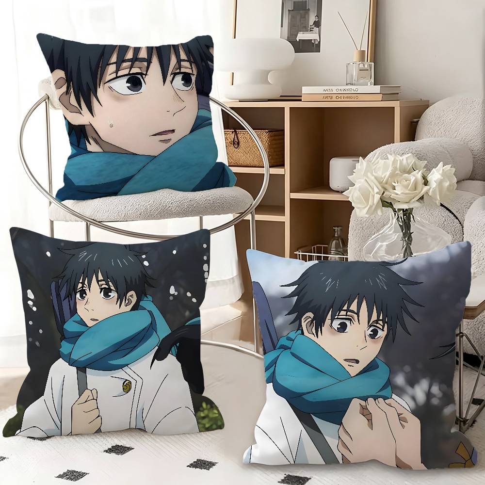 1pc Cartoon Figure Okkotsu Yuta Pillow Case Fashion Square Pillowcase Bedroom Sofa Room Ins Decoration Leisure