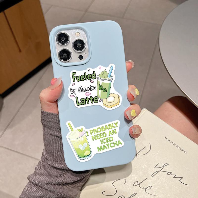 50Pcs Scrapbooking Phone Luggage Skateboard Waterproof Decals Cute Matcha Stickers Matcha Girly Diy Stickers