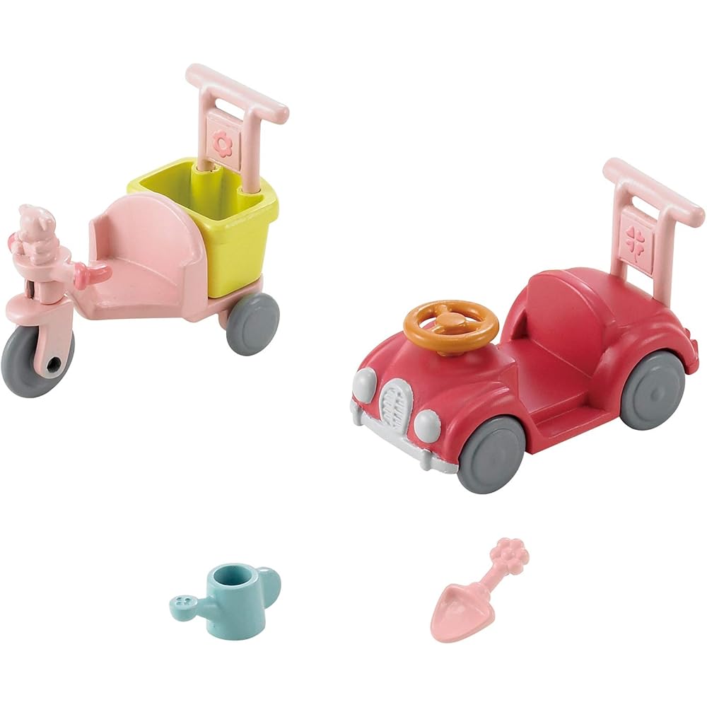Sylvanian Families EPOCH Tricycle and Car Set ST Mark Certified Toy for Dollhouse Ages 3 and Up