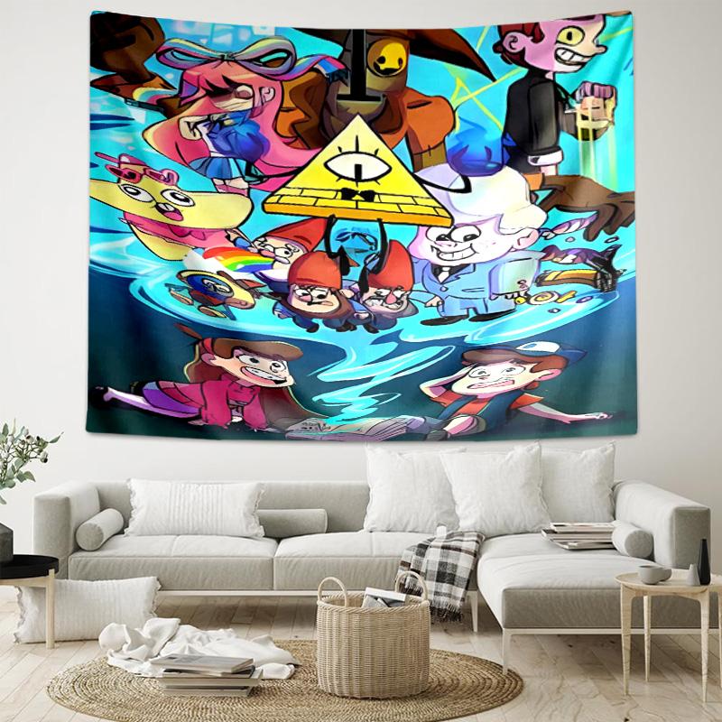 1pc Gravity Falls Tapestry, Living Room, Bedroom, Office, Party Decor, Ideal Festive Gift